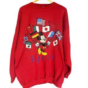 Disney Vintage Epcot Micky Flags Red‎ Sz4X
